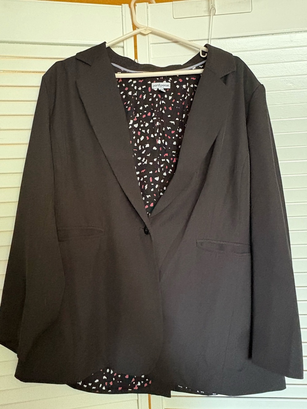 Black Women's Blazer Jacket with Printed Lining